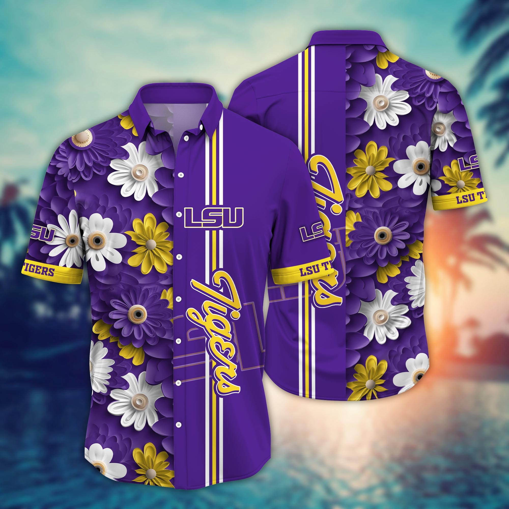 LSU TIGERS Flower Hawaii Shirt And Tshirt For Fans, Summer Football Shirts NA49574